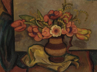 Tulipaner og mimosa - Mark Gertler — visning af kunstværket
