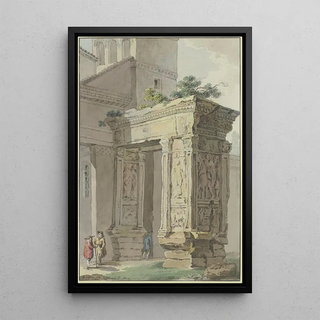 Marquard Wocher - Der Arco degli Argentarii bei San Giorgio in Velabro in Rom.webp