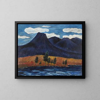 Landskab blå - Marsden Hartley — indrammet kunstværk på væggen
