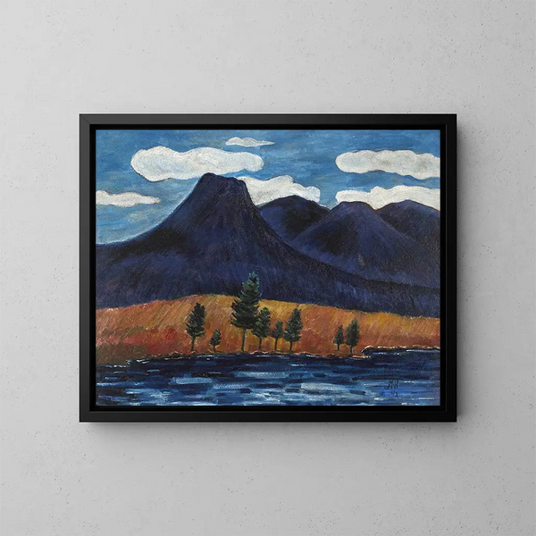 Landskab blå - Marsden Hartley — indrammet kunstværk på væggen