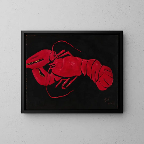 Homard sur fond noir - Marsden Hartley — indrammet kunstværk på væggen