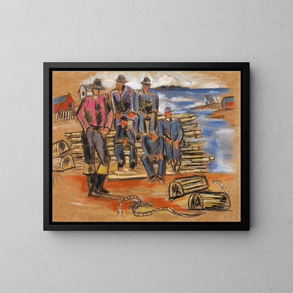 Studie for hummerfiskere - Marsden Hartley — indrammet kunstværk på væggen