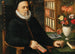 L: Portræt af en lærde, sandsynligvis Carolus Clusius (Charles de L'Escluse), Arras 1526-1609, Leyde - Marten Van Valckenborch — visning af kunstværket