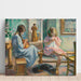Reproduktion af maleriet af Marthe og Nono Cousant i et interiør - Henri Lebasque