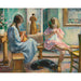 Reproduktion af maleriet af Marthe og Nono Cousant i et interiør - Henri Lebasque