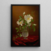 Roses Cherokee i en glasvase - Martin Johnson Heade — indrammet kunstværk på væggen