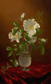 Roses Cherokee i en glasvase - Martin Johnson Heade — visning af kunstværket