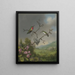Colibris og æbleblomster - Martin Johnson Heade — indrammet kunstværk på væggen