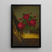 Roses Jacqueminot - Martin Johnson Heade — indrammet kunstværk på væggen