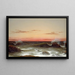 Landskab med havudsigt ved solnedgang - Martin Johnson Heade — indrammet kunstværk på væggen