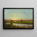 Solnedgang over markerne i Newburyport - Martin Johnson Heade — indrammet kunstværk på væggen