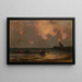 Solnedgang ved Point Judith Light - Martin Johnson Heade — indrammet kunstværk på væggen