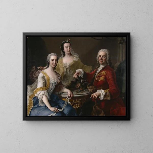 Joseph de France og hans familie - Martin van Meytens — indrammet kunstværk på væggen