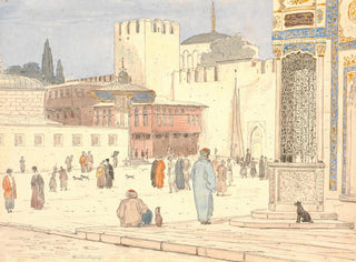 Martinus Rrbye - The Square in Front of BabiHmayan in Constantinople.webp