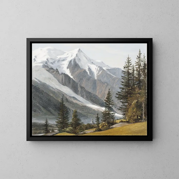 Vue de Chamonix-Mont-Blanc - Martinus Rørbye — indrammet kunstværk på væggen