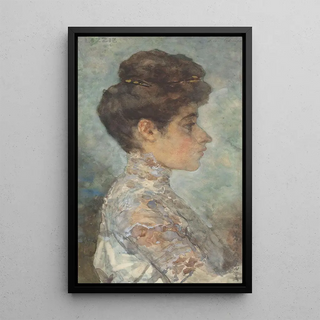 Martinus van Andringa - Portret van Lizzy in profiel naar rechts.webp