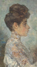 Portrait af Lizzy i profil mod højre - Martinus van Andringa — visning af kunstværket