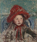 Lille pige med stor rød hat - Mary Cassatt — visning af kunstværket