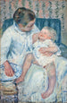 Mor på vej til at vaske sit sovende barn - Mary Cassatt — visning af kunstværket
