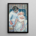 Mor på vej til at vaske sit sovende barn - Mary Cassatt — indrammet kunstværk på væggen