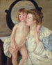 Mor og barn Det ovale spejl - Mary Cassatt — visning af kunstværket