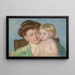Mor og barn - Mary Cassatt — indrammet kunstværk på væggen