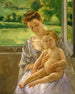 Mor og barn i verandaen - Mary Cassatt — visning af kunstværket