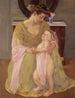 Mor og barn med et lyserødt tørklæde - Mary Cassatt — visning af kunstværket