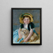Sara med sin hund - Mary Cassatt — indrammet kunstværk på væggen