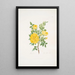Rosa lutea - Mary Lawrance — indrammet kunstværk på væggen