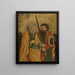 Saint Pierre og en anden helgen i et klippefyldt landskab - Mester fra 1458 — indrammet kunstværk på væggen