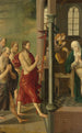 Panneau de retable med Dispute avec les docteurs au verso Apparition du Christ à sa mère - Maître d'Alkmaar — visning af kunstværket