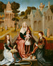 La Vierge en trône avec sainte Catherine et sainte Marie-Madeleine - Maître de Saint Séverin — visning af kunstværket