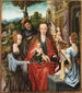 La Sainte Famille med to helgener - Mester af Tilbedelse i Antwerpen — visning af kunstværket