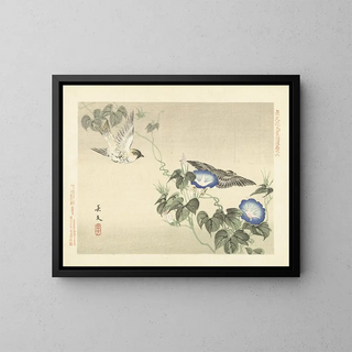 Matsumura Keibun - Japanese morning glory and Eurasian siskin.webp