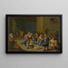 indendørs taverne med bønder, der drikker og danser - Mattheus van Helmont — indrammet kunstværk på væggen