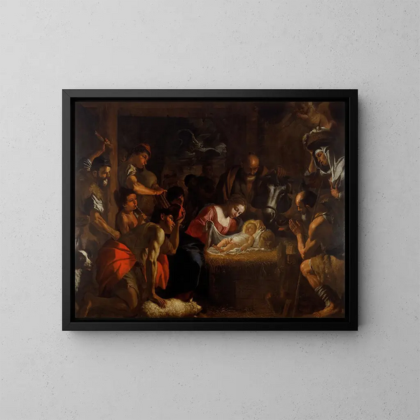 L'Adoration des bergers - Mattia Preti — indrammet kunstværk på væggen