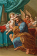 L'Enfant Jésus couronnant Saint Joseph med engle bagved - Mattia de Mare — visning af kunstværket