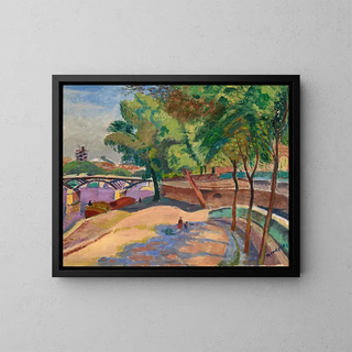 Pont des Arts, Paris - Maurice Mendjizky — indrammet kunstværk på væggen