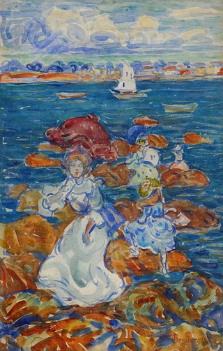 Maurice Prendergast - Low Tide Figures on Rocks.webp
