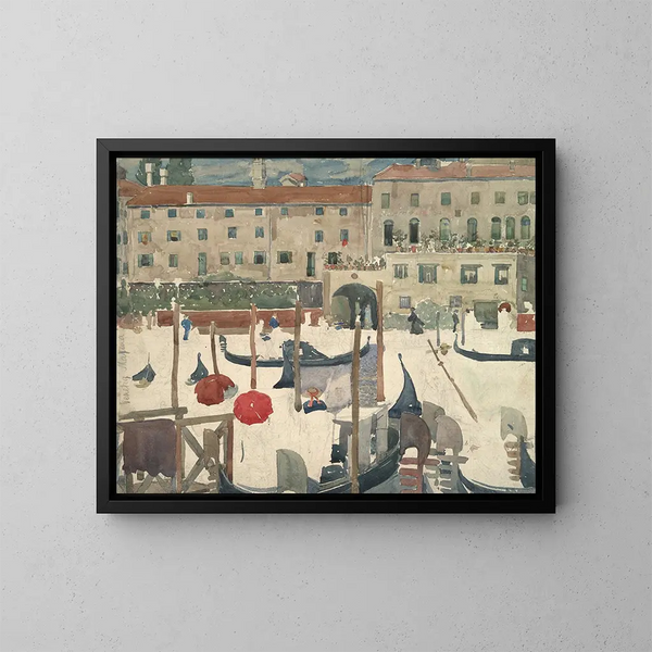 Venedig Marina - Maurice Prendergast — indrammet kunstværk på væggen