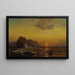 Solnedgang over bølger - Mauritz Frederick Hendrick de Haas — indrammet kunstværk på væggen