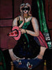 Maske af karneval Colombine grøn, lilla og rosa - Max Beckmann — visning af kunstværket