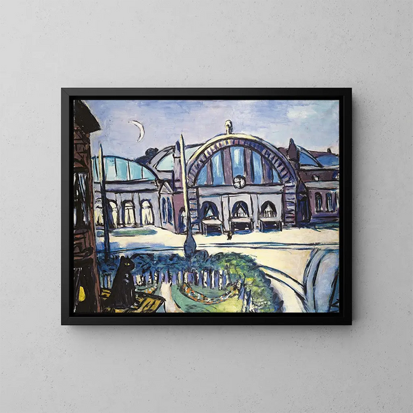 Reproduktion af maleriet af Gare de Francfort-sur-le-Main - Max Beckmann