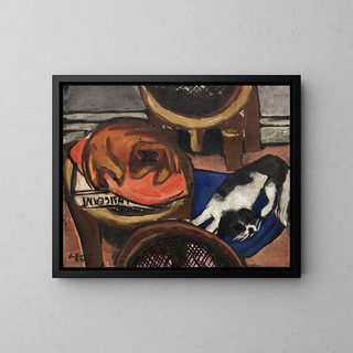 Majong og kolde hunde - Max Beckmann — indrammet kunstværk på væggen