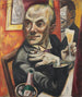 Selvportræt med champagneglas - Max Beckmann — visning af kunstværket