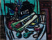 Naturstilleben med Chianti-flaske og selleri - Max Beckmann — visning af kunstværket