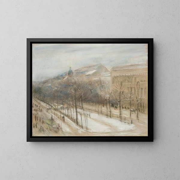 Vue fra kunstnerens stuevindue over Unter den Linden-gaden - Max Liebermann — indrammet kunstværk på væggen
