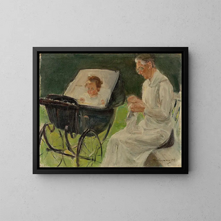 Max Liebermann - Die Enkelin des Knstlers mit ihrer Kinderfrau im Wannseegarten.webp