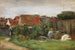 Landsbyhuse med solsikker - Max Liebermann — visning af kunstværket